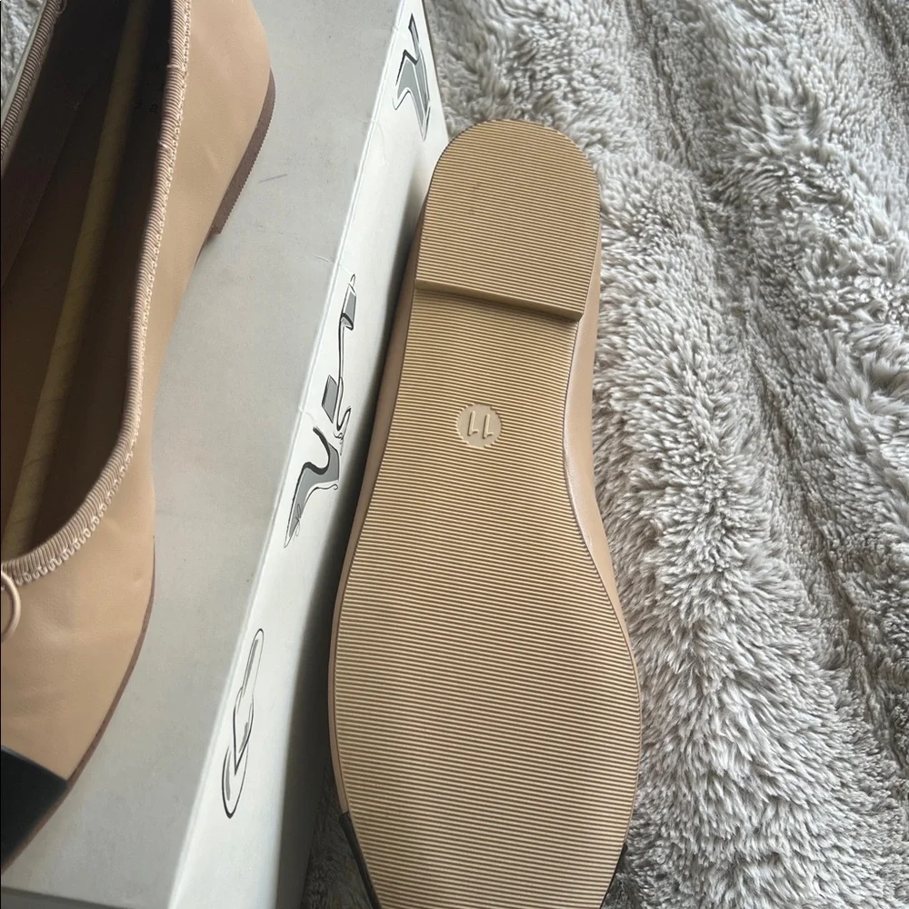 a new day Beige and Black Cap-Toe Ballet Flats - Picture 3 of 3